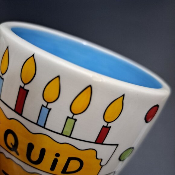 Hand-Painted "Liquid Birthday" Wine Goblet By Our Name Is Mud - Picture 2 of 14